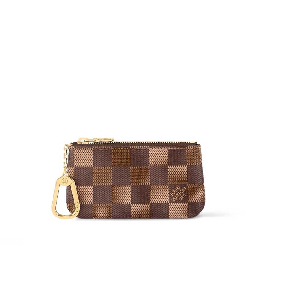 Authentic Louis Vuitton key pouch in Damier Ebene